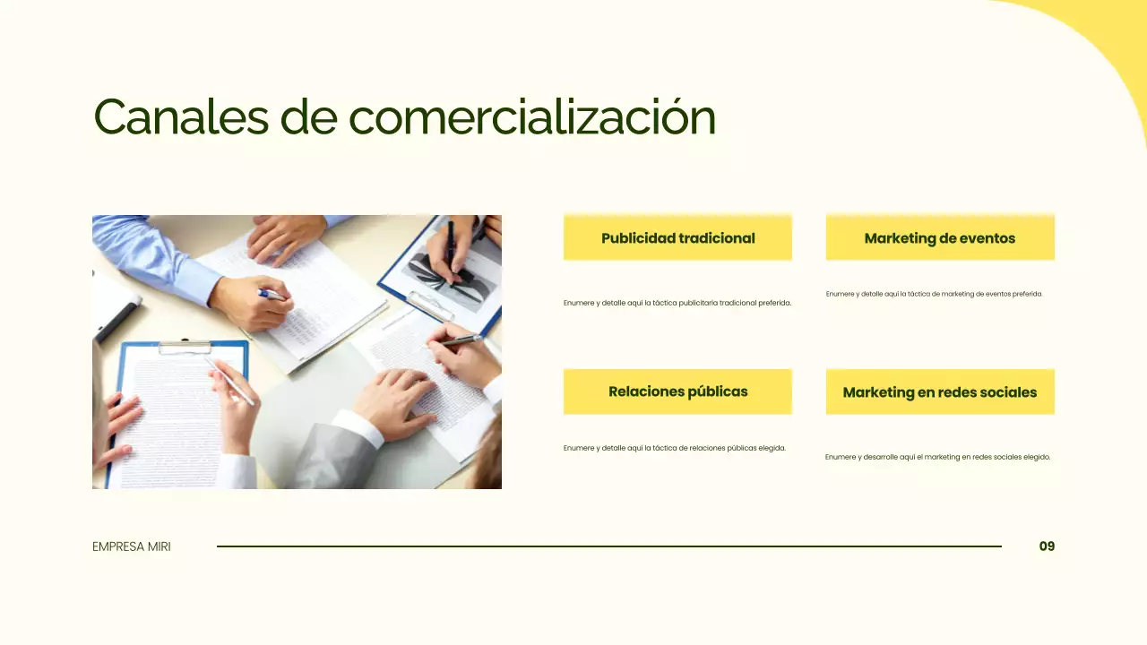 presentación sencilla de un plan de marketing ecológico