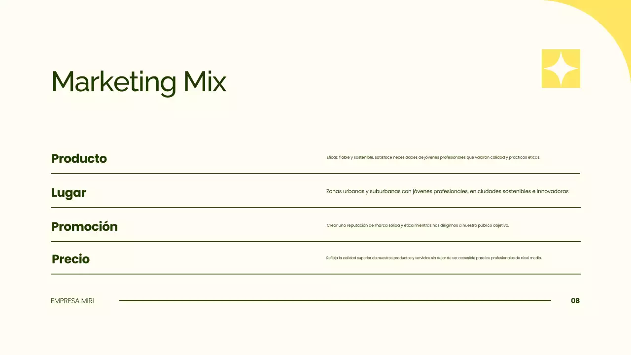 presentación sencilla de un plan de marketing ecológico