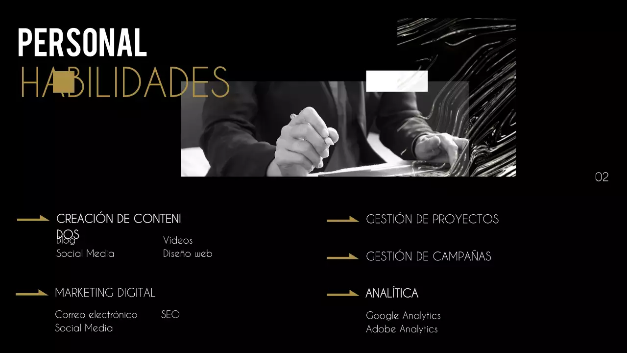 portafolio creativo negro curriculum vitae presentación