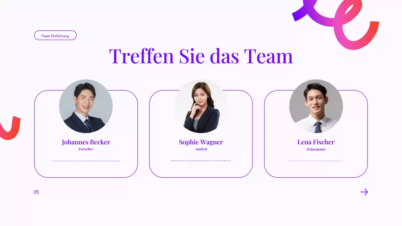 moderne lila Gruppe Projektübersicht Präsentation