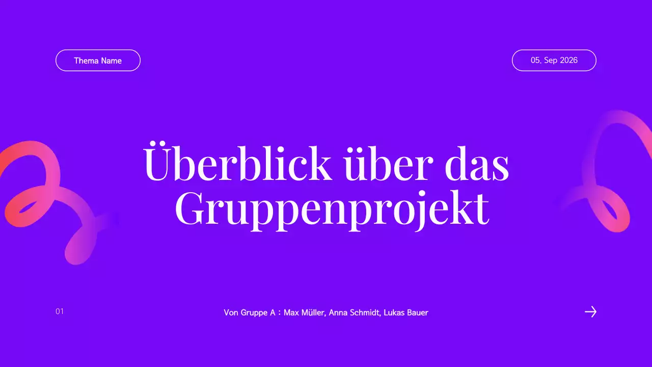 moderne lila Gruppe Projektübersicht Präsentation