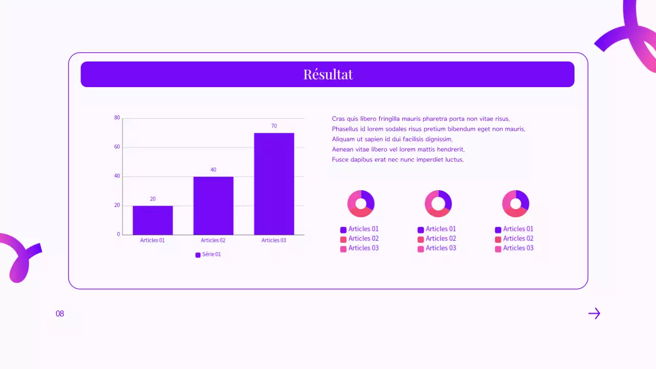 présentation de l'aperçu du projet du groupe modern purple
