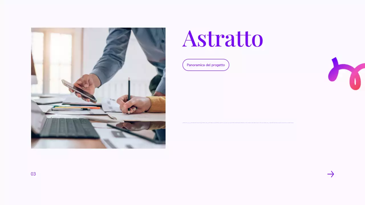 presentazione del progetto del gruppo viola moderno