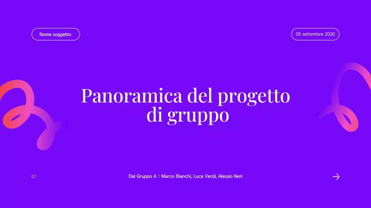 presentazione del progetto del gruppo viola moderno