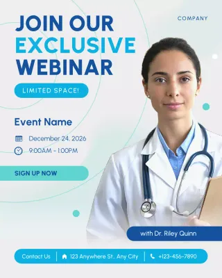 Blue Modern Healthcare Webinar Invitation Instagram Post
