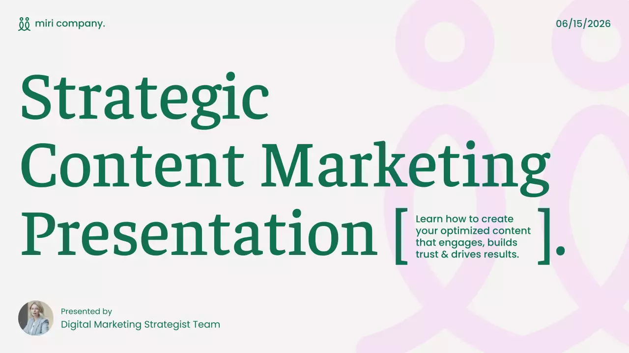 Green and Pink Modern Content Marketing Strategy Presentation