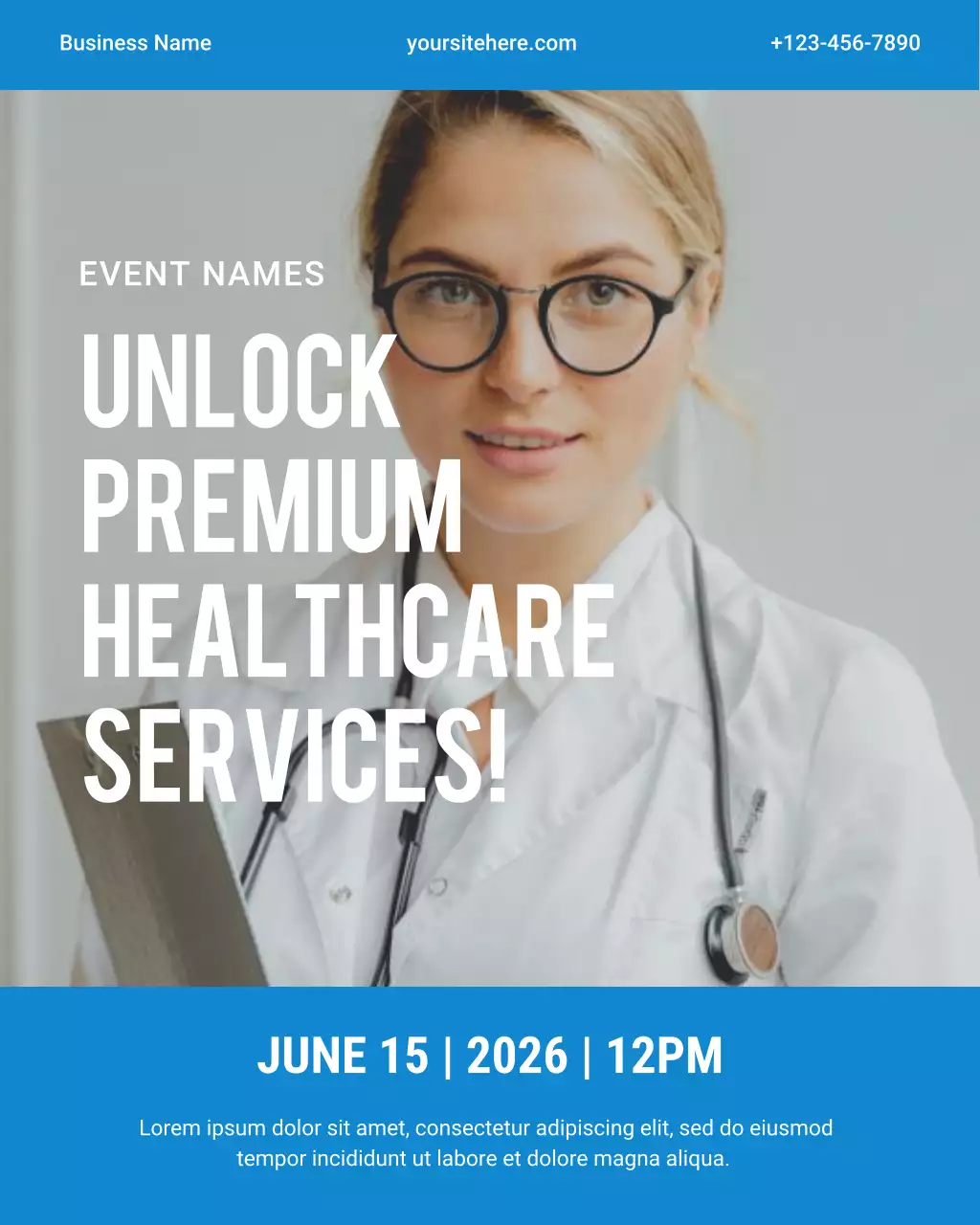 Blue Premier Healthcare Service Announcement Instagram Post