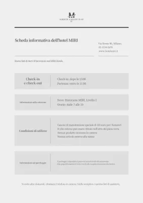La guida alberghiera grigia e semplice