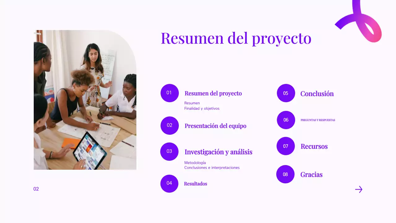 presentación general del proyecto del grupo modern purple