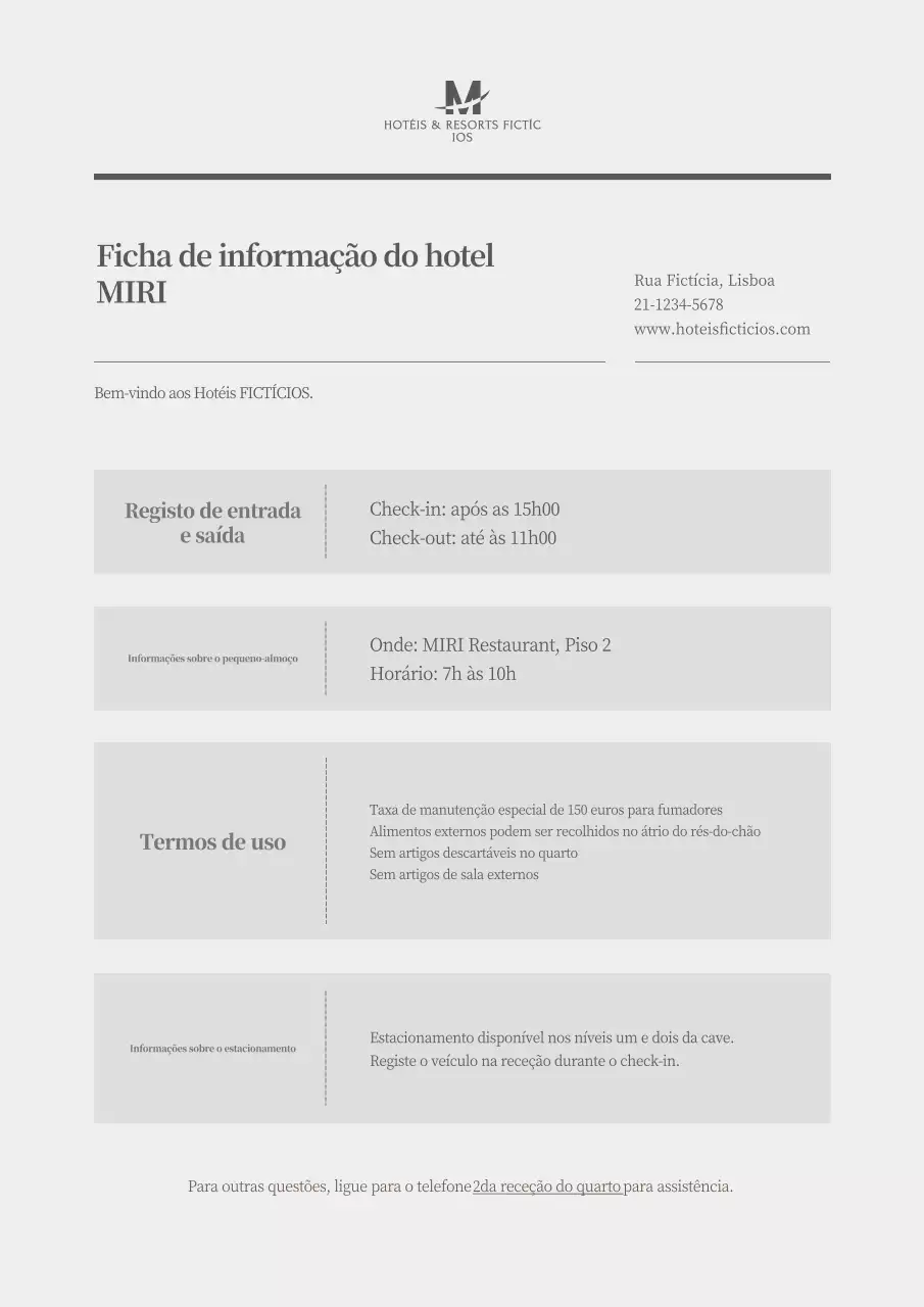 O guia de hotéis cinzento e simples