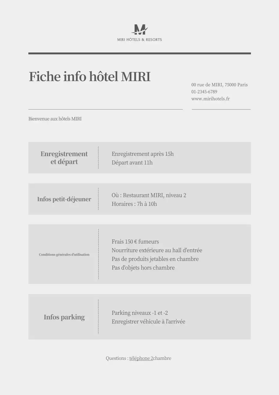 Le guide gris et simple des hôtels