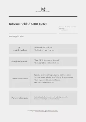 De grijze en eenvoudige hotelgids