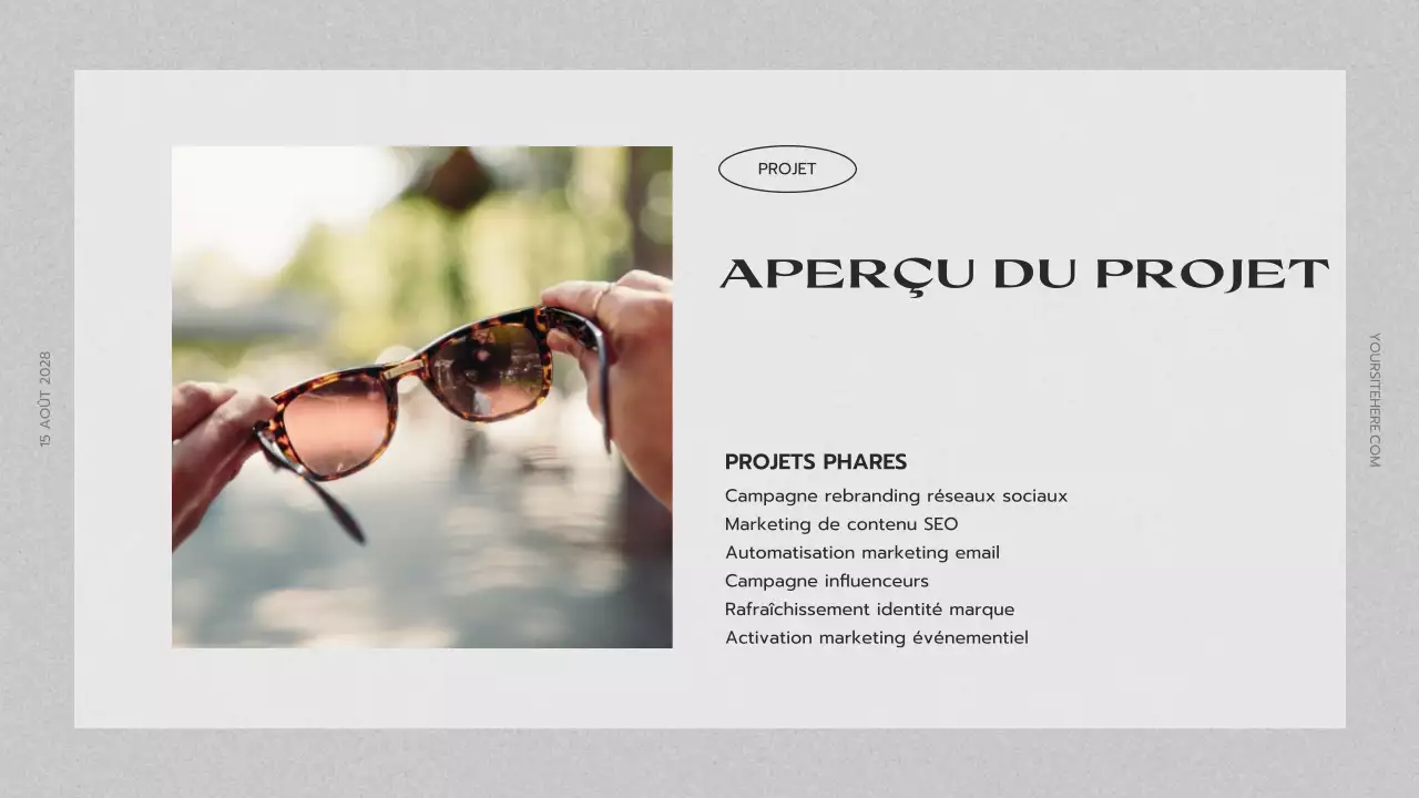 présentation d'un portfolio créatif gris