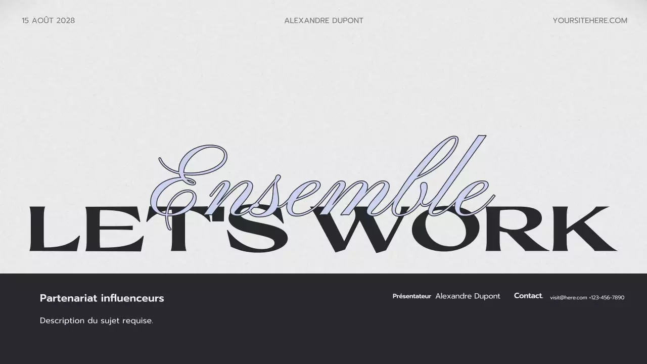 présentation d'un portfolio créatif gris