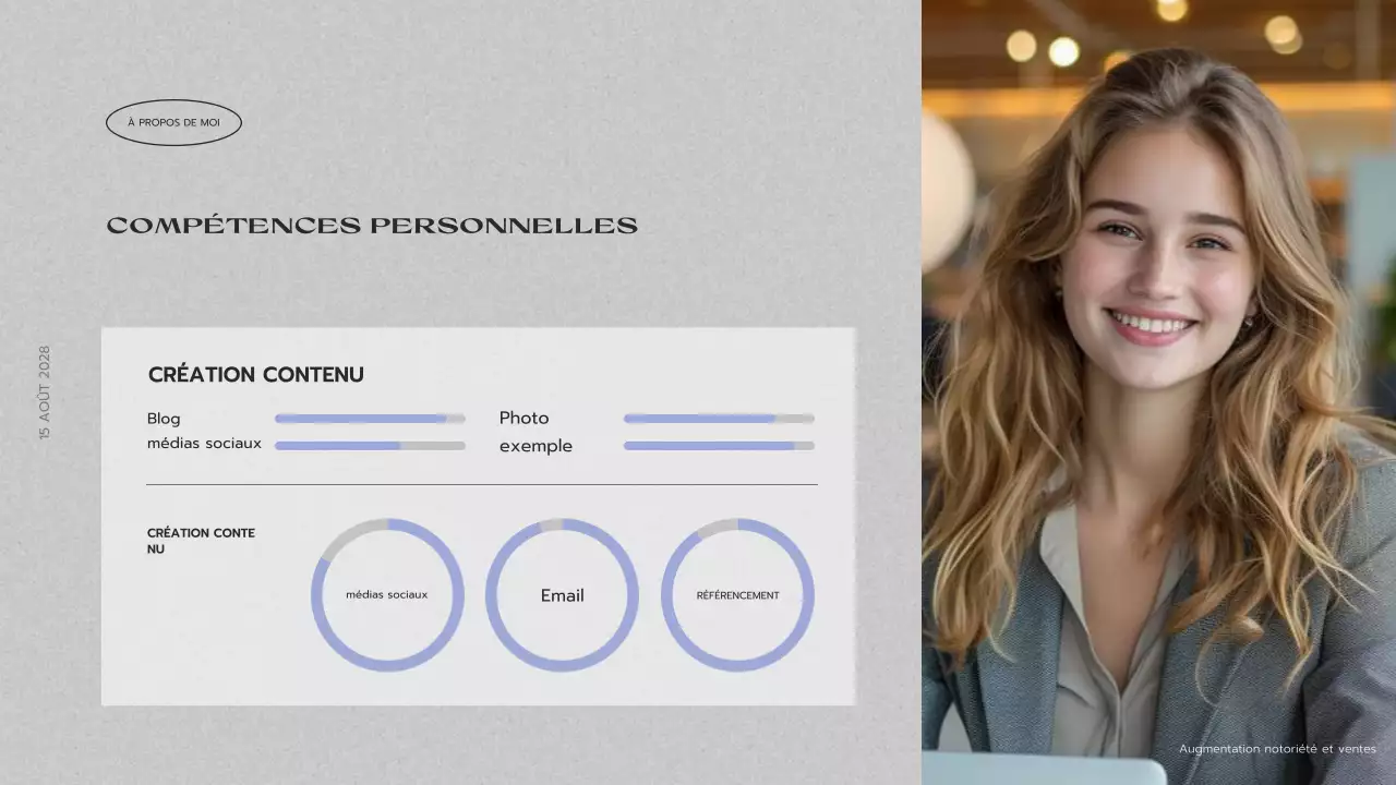 présentation d'un portfolio créatif gris