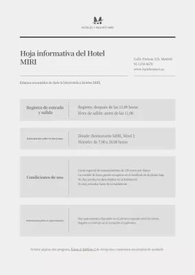 La guía de hoteles gris y sencilla
