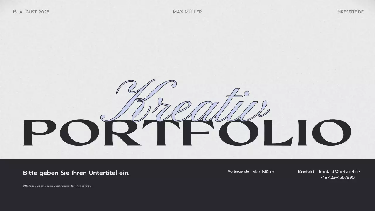 graue kreative Portfolio-Präsentation