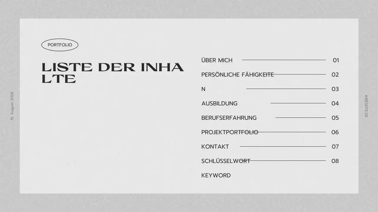 graue kreative Portfolio-Präsentation