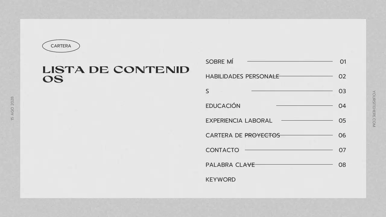 gris presentación de portafolio creativo