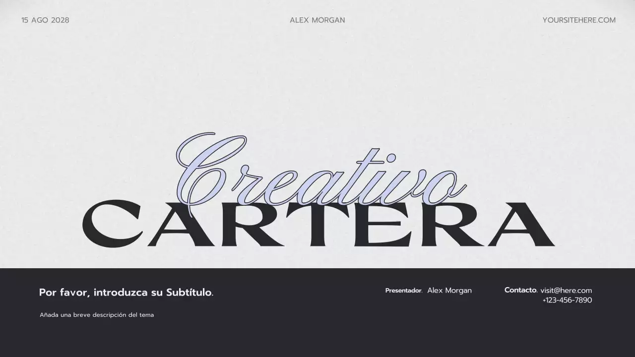 gris presentación de portafolio creativo