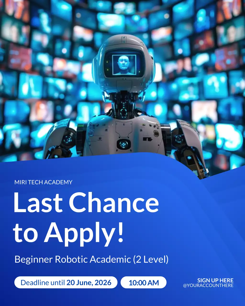 Blue and White Urgent Announcement Instagram Post