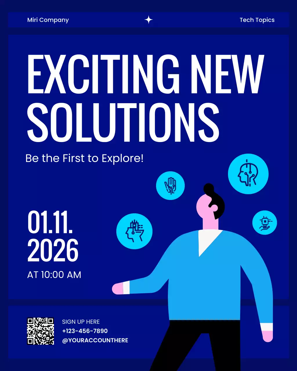 Blue and White Service Update Instagram Post