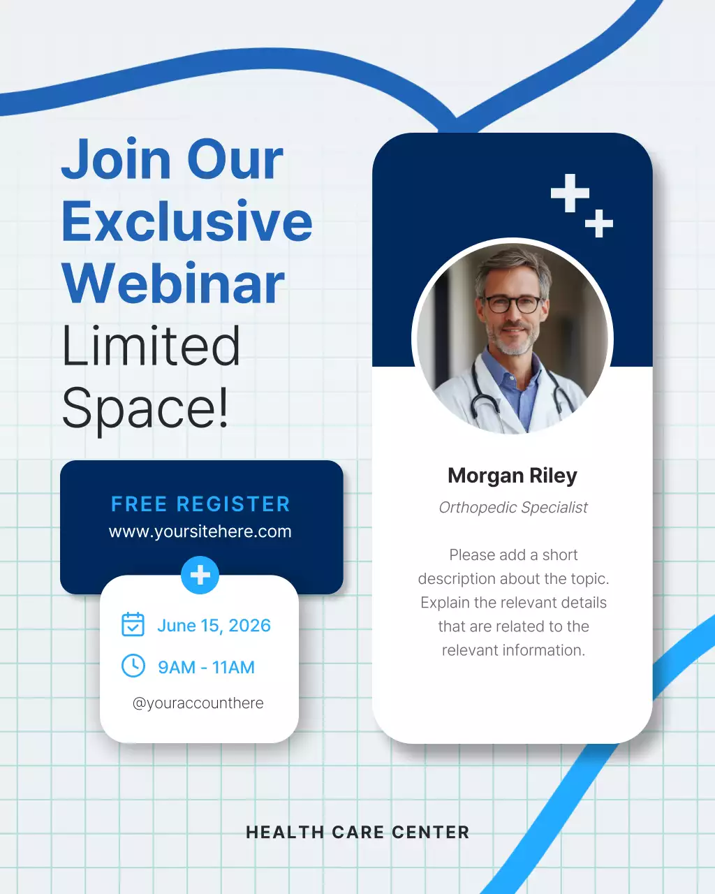 Blue Modern Healthcare Webinar Announcement Instagram Post