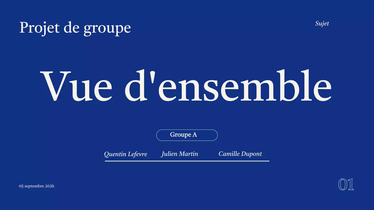 Présentation du projet du groupe Blue Modern