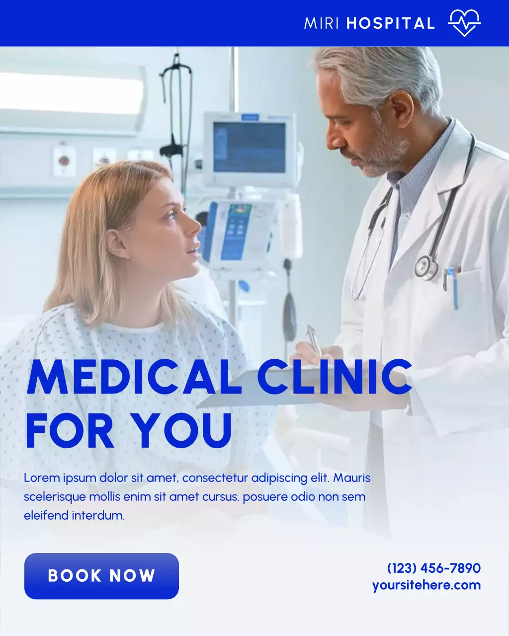Blue Modern Healthcare Service Promotion Instagram Post