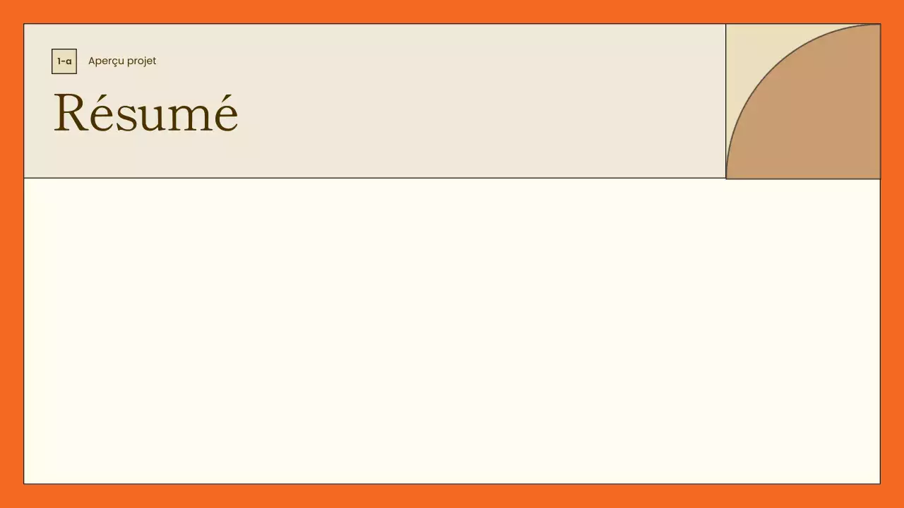 présentation minimaliste du projet orange