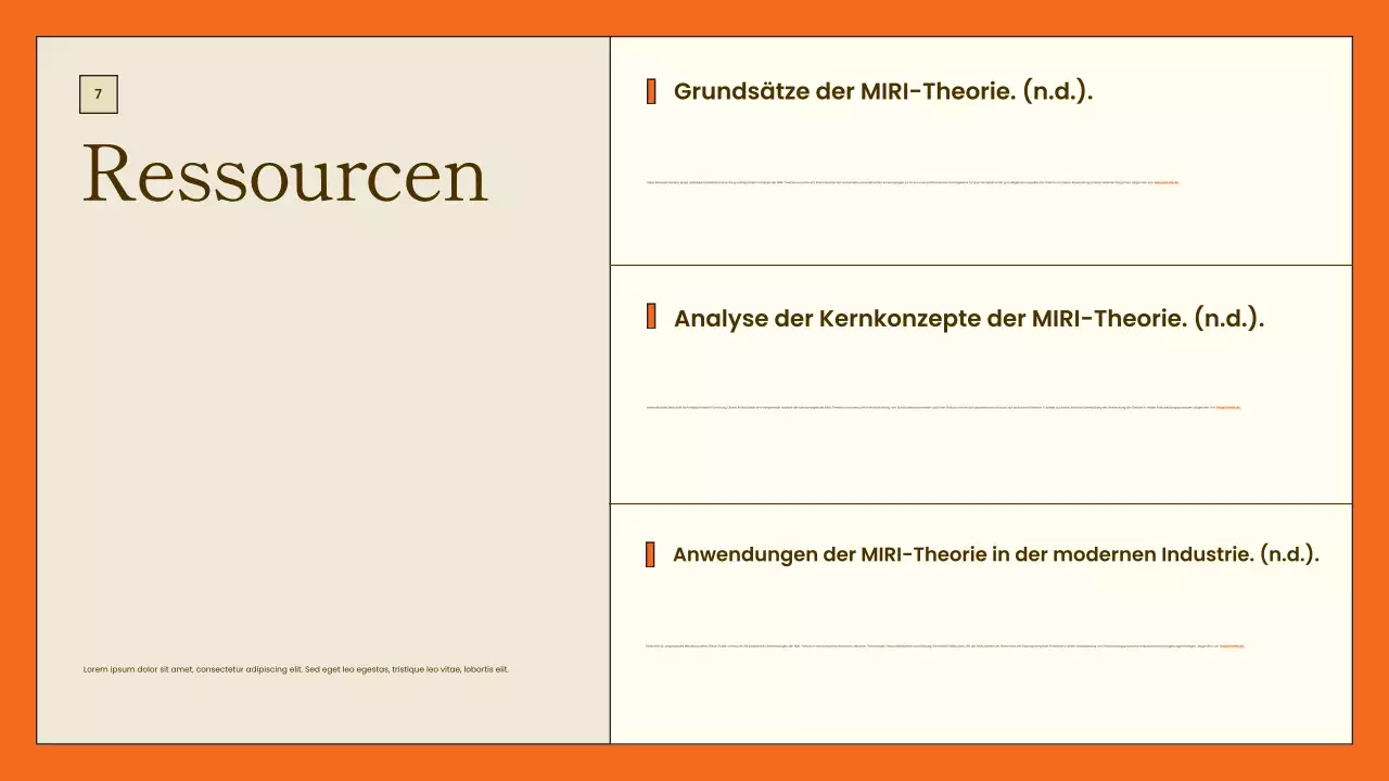 orangefarbene minimalistische Projektübersichtsdarstellung