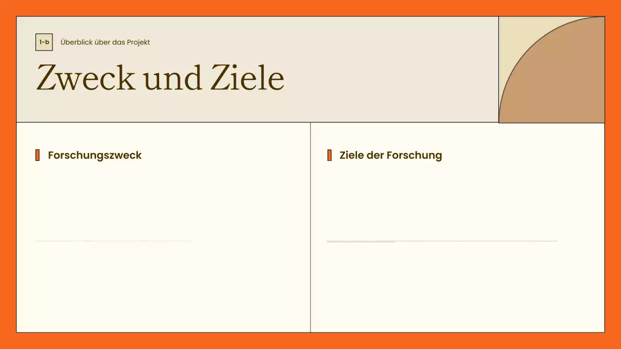 orangefarbene minimalistische Projektübersichtsdarstellung