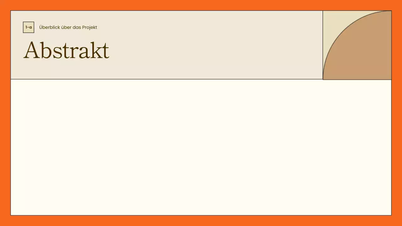 orangefarbene minimalistische Projektübersichtsdarstellung