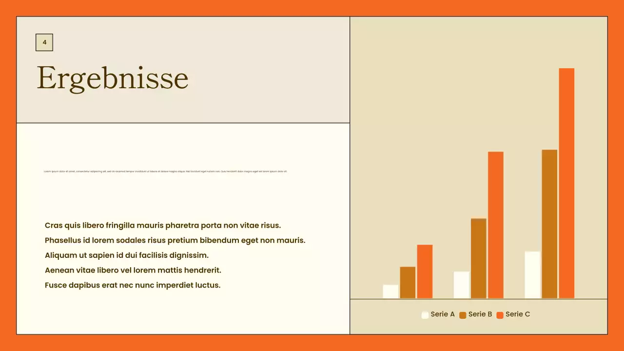 orangefarbene minimalistische Projektübersichtsdarstellung