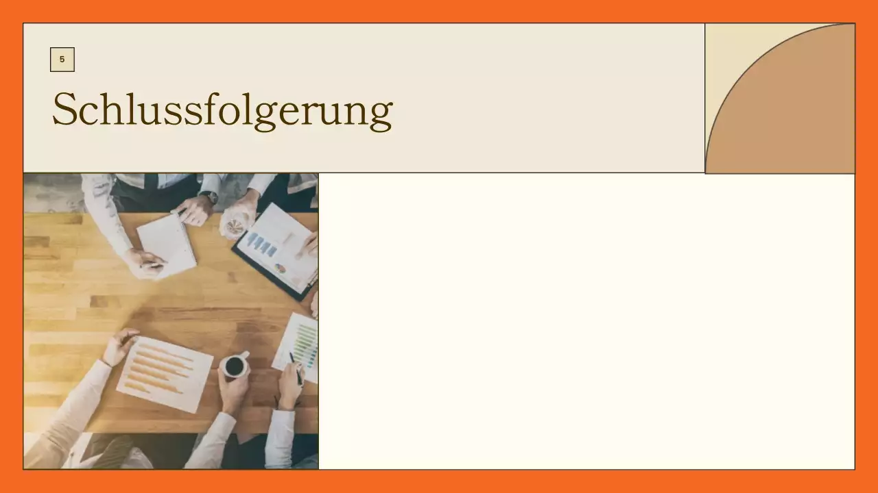 orangefarbene minimalistische Projektübersichtsdarstellung