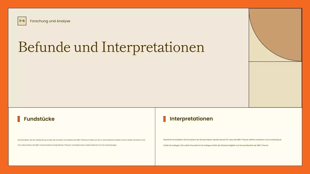 orangefarbene minimalistische Projektübersichtsdarstellung