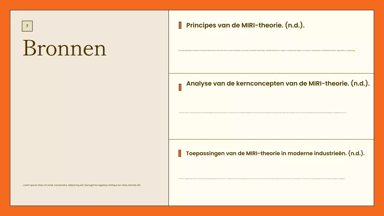presentatie minimalistisch oranje projectoverzicht