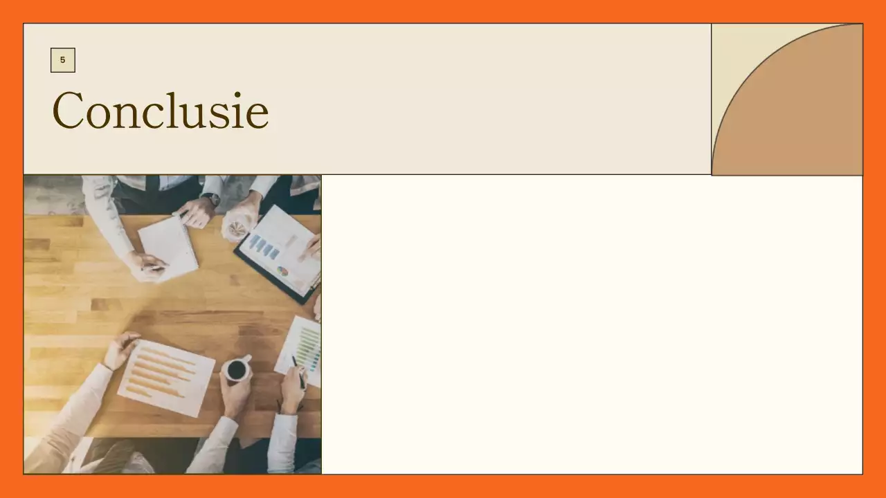 presentatie minimalistisch oranje projectoverzicht