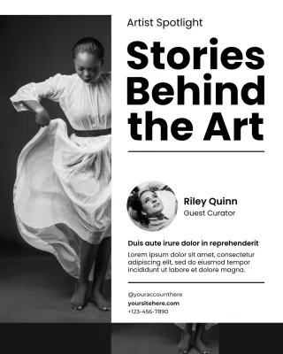 Modern Grayscale Elegant Art Promotion Instagram Post