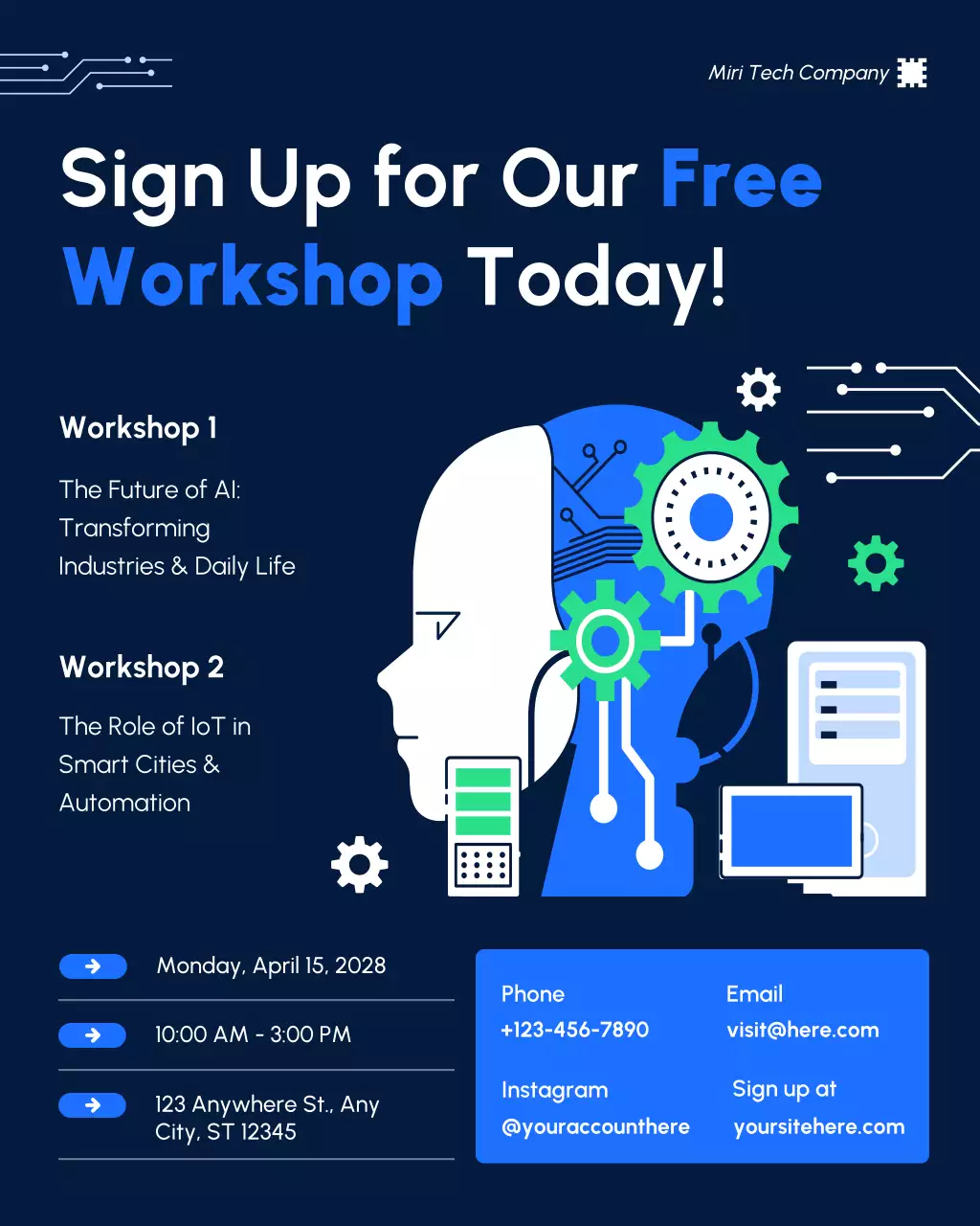 Navy Modern Tech Event Invitation Instagram Post