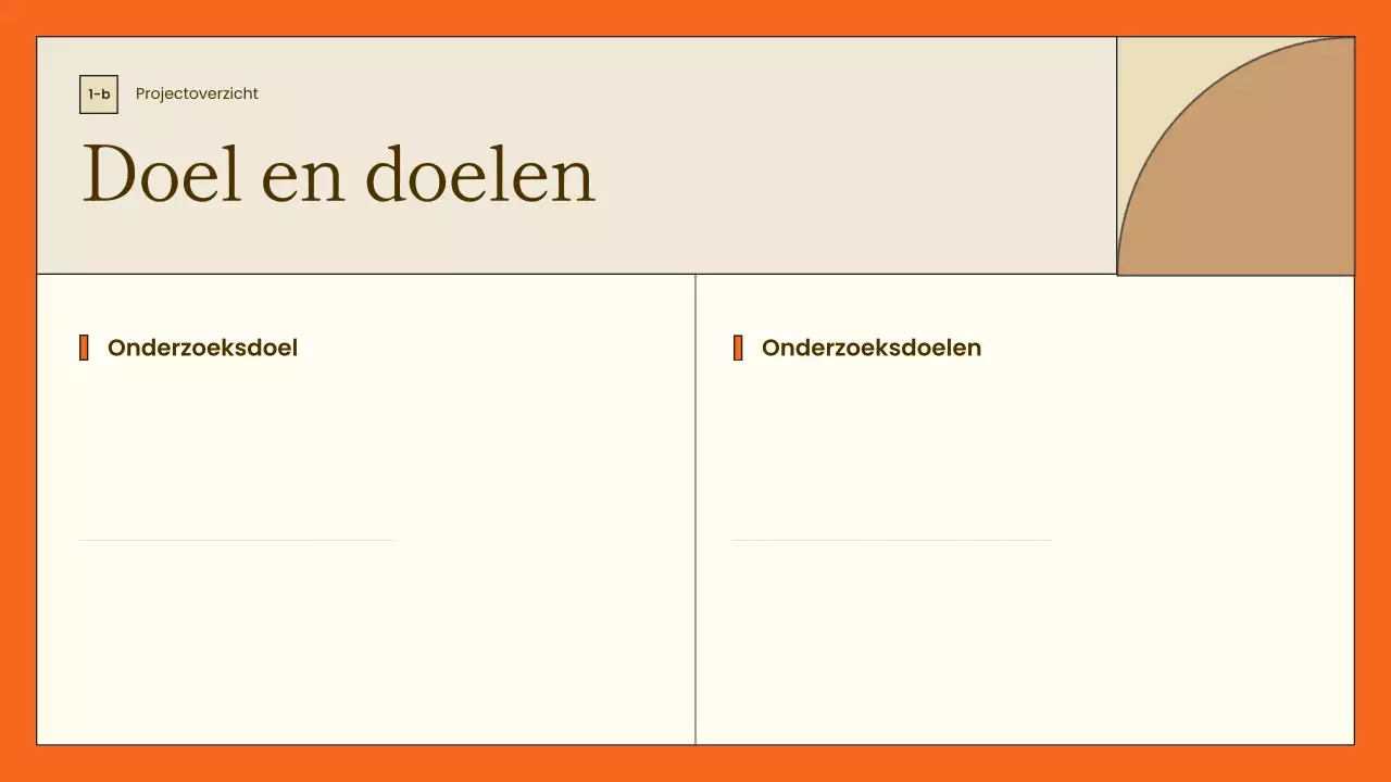presentatie minimalistisch oranje projectoverzicht
