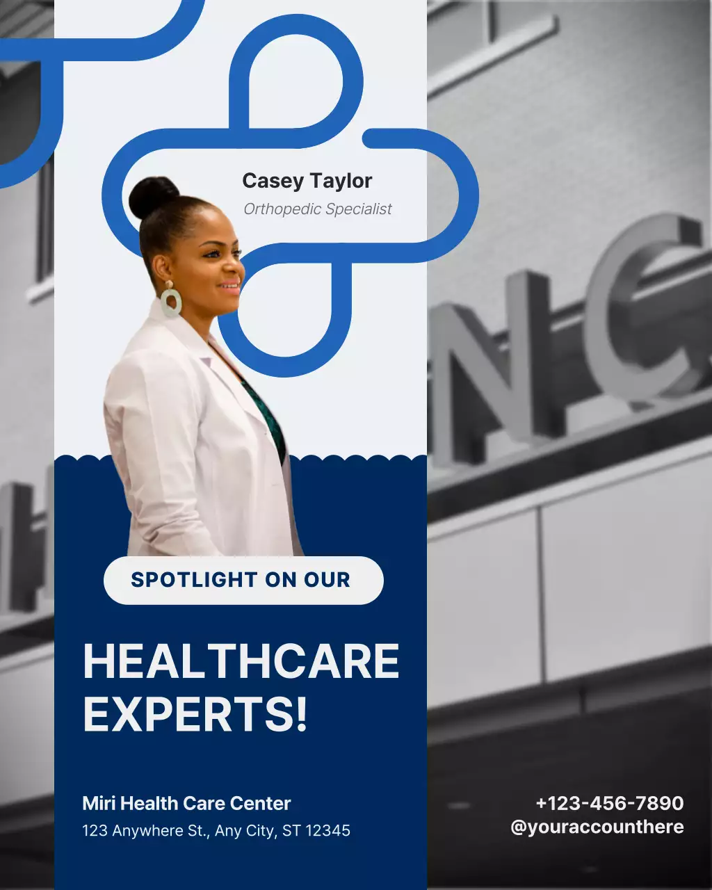 Blue Modern Healthcare Service Promotion Instagram Post