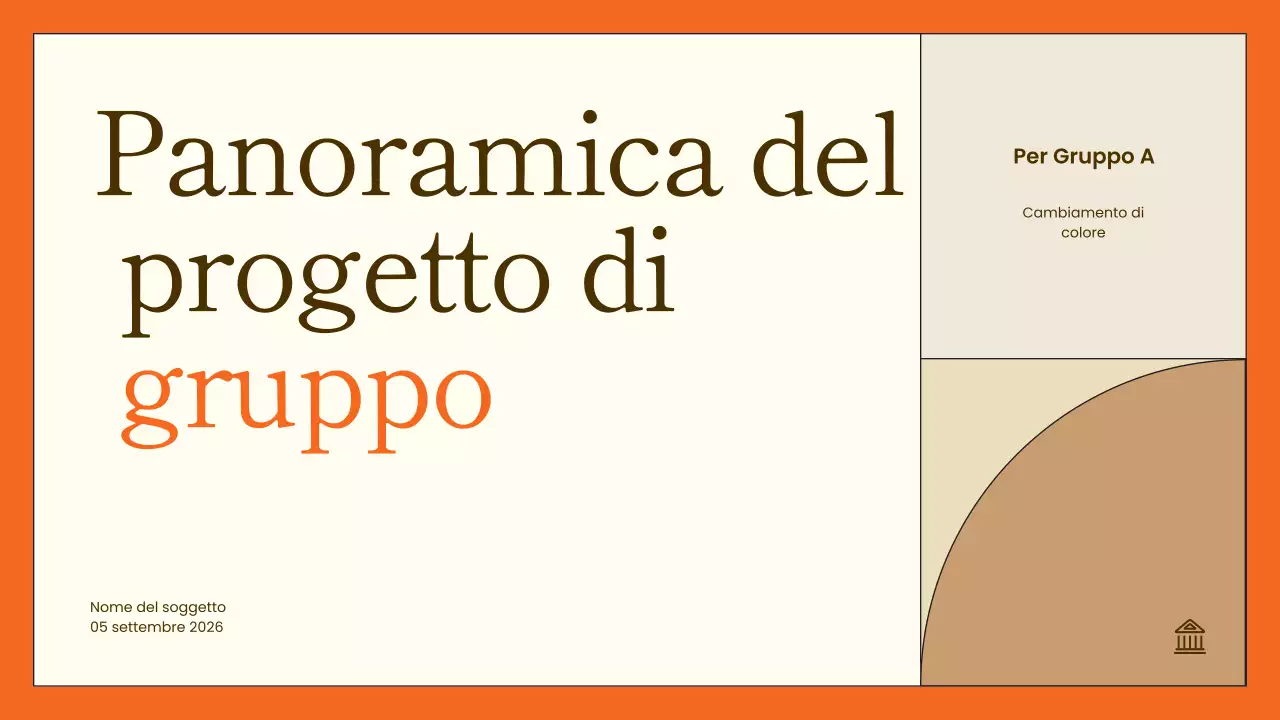 presentazione del progetto minimalista arancione