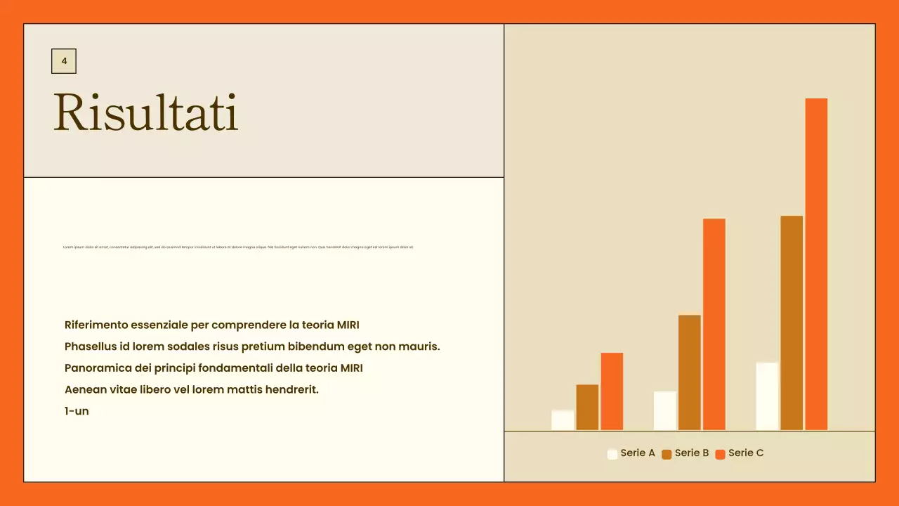 presentazione del progetto minimalista arancione