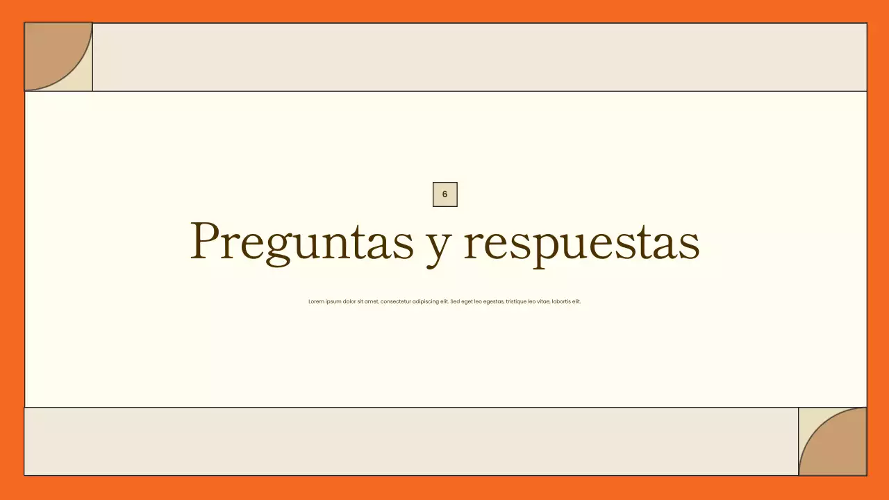 presentación general del proyecto minimalista naranja