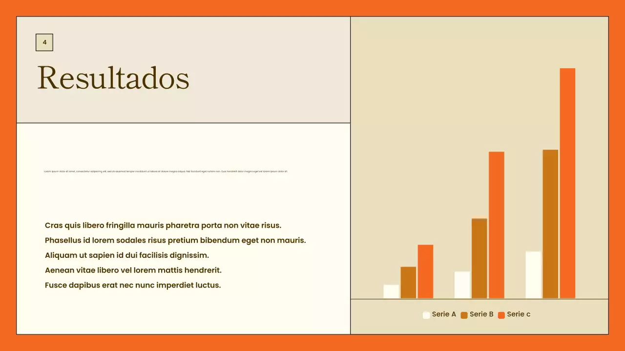 presentación general del proyecto minimalista naranja