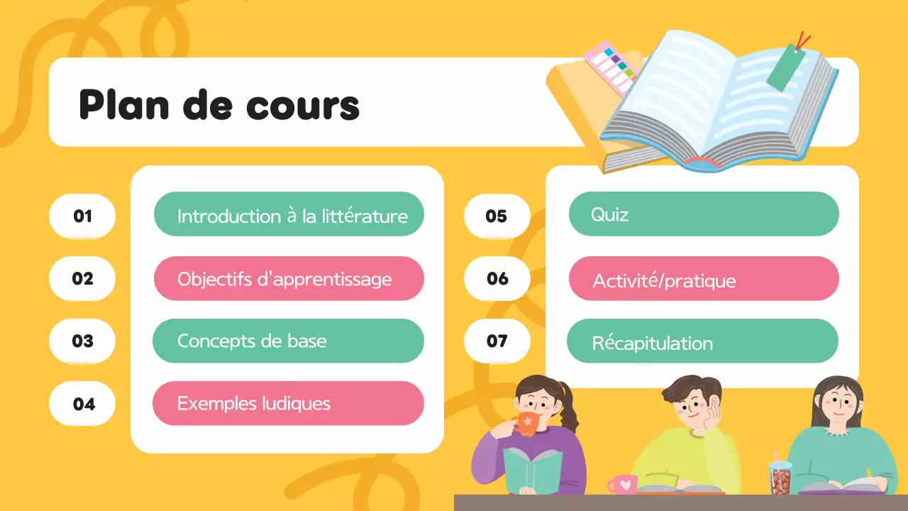 Pourpre illustration créative moderne matériel de cours littérature présentation