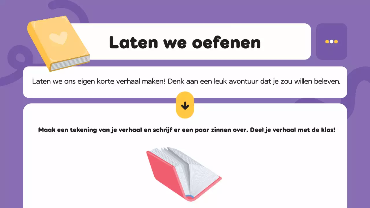 Paars modern creatieve illustratie lesmateriaal literatuur presentatie