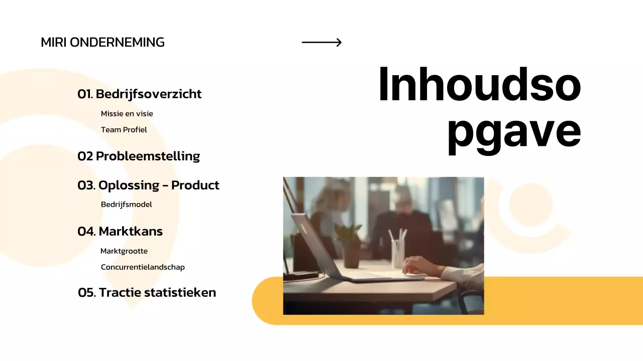 witte minimale zakelijke pitch