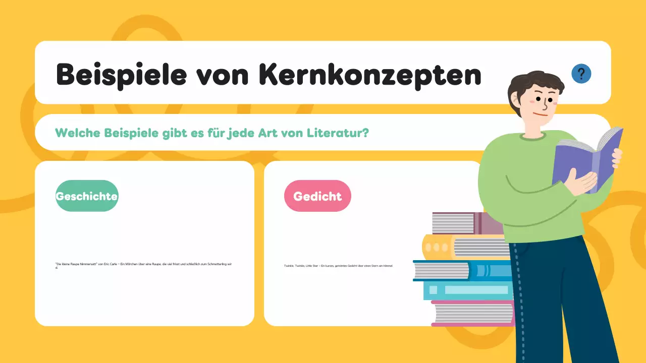 Lila moderne kreative Illustration Klasse Materialien Literatur Präsentation